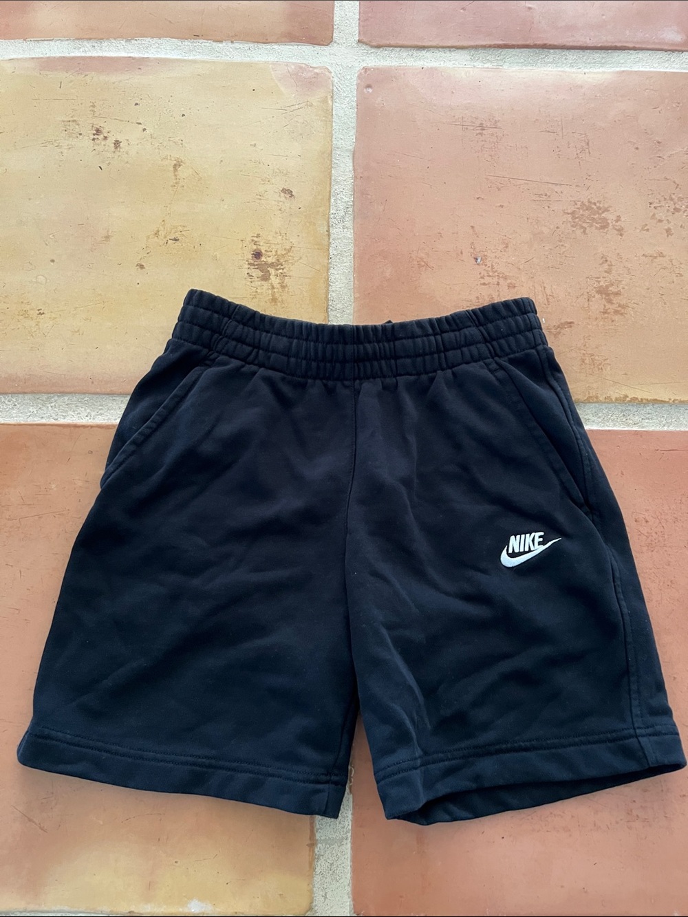 Nike Black Kids Athletic Shorts with White Swoosh